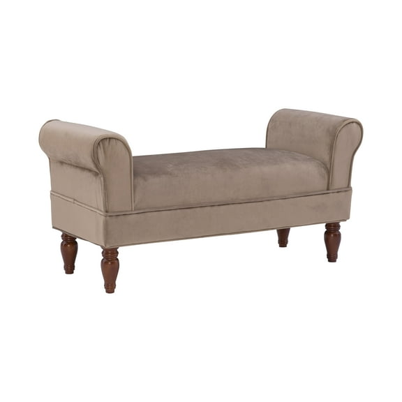 Linon Lillian Rolled Arm Upholstered Bench, Multiple Colors