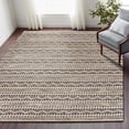 thumbnail image 3 of Lr Home Bleached Naturals Black Jet 5 x 8 Chevron Eco- Friendly Indoor Area Rug, 3 of 11