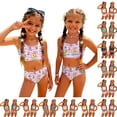 thumbnail image 2 of CCRFTGI Girls Swimsuits Size 6-7 Two Piece Sets Swimming Bikini Set Beach Holiday Girls Bathing Suit Cute Summer Animal Print Girls Fashion Swim Suit Kids Bikini Swimwear Beige 5-6 Years, 2 of 9