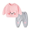 thumbnail image 1 of Gibobby Conjunto de Bebé A niños pequeños Niños pequeños Bebés Niños Niñass Manga larga Animales de dibujos animados lindos Sudadera Pullover Tops Pantalones d(Rosa, 2-3 Años), 1 of 3
