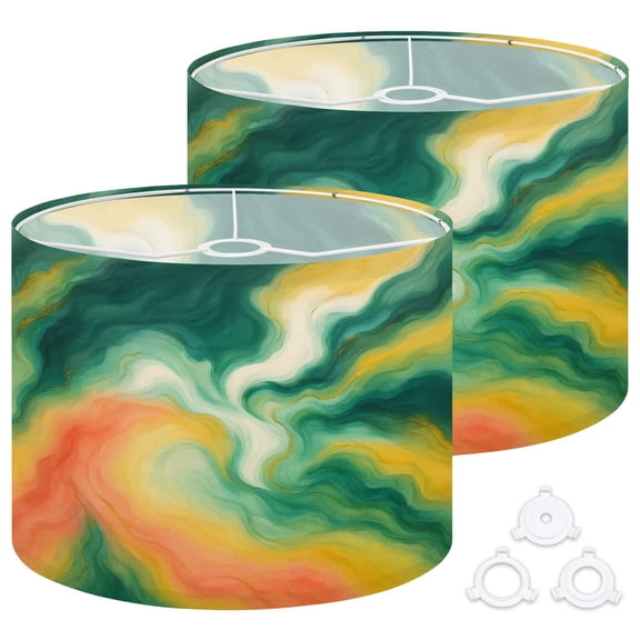 Lamp Shades Set of 2 Easy Assembly Unique luxurious for creative posters cards banners Drum Lampshades for Table Lamps Floor Lamps Pendant Light 13"x13"x10" Replacement Lamp Shade