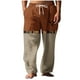 thumbnail image 2 of Pantalones largos para hombre, cintura elástica, transpirables, cómodos, suaves, informales, de playa, de poliéster., 2 of 5