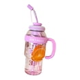 thumbnail image 1 of Yuarrent Tazas con anillo de silicona que garantizan la salud y la seguridad con cada sorbo Tazas de gran capacidad con pajitas Teteras púrpura, 1 of 6