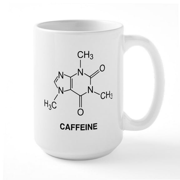 CafePress - Caffeine Molecule Large Mug - 15 oz Ceramic Large White Novelty Mug