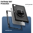thumbnail image 2 of Case for iPad Pro 13 2024, Silicone PC Protective Cover with Pencil Holder Shoulder Strap & 360 Degree Rotating Hand Strap Kickstand 2 In 1 Case Cover for iPad Pro 13 2024, Black, 2 of 12