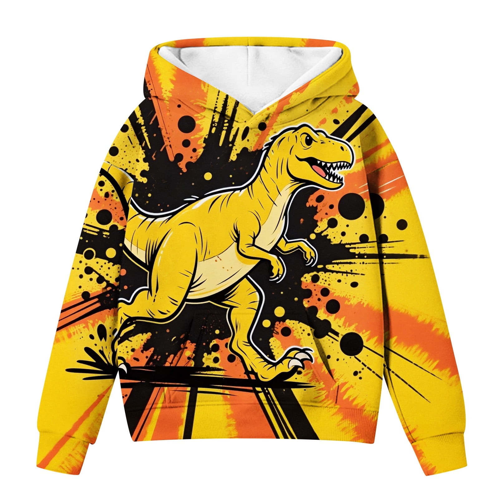 Tiijoy Big Boys Dinosaur Tie Dyed Hoodie Sports Pullover Hooded