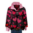 thumbnail image 5 of Valentines Day Blouses for Women Dressy Valentine Heart Lapel Collared Long Sleeve Button Up Blouse, 5 of 5