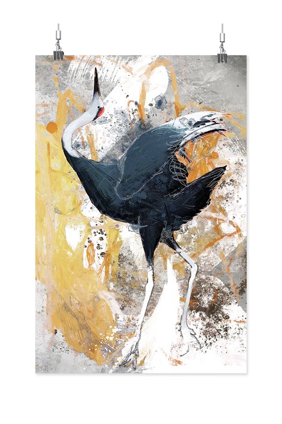 Urban Ostrich Poster - Porter Hastings Designs, Poster Print 17 x 25.5 in