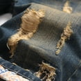 thumbnail image 4 of Nuoqisi Men's Zipper Fly Washed Distressed Denim Shorts - Casual Ripped Jean Bottoms for Summer Style, 4 of 9