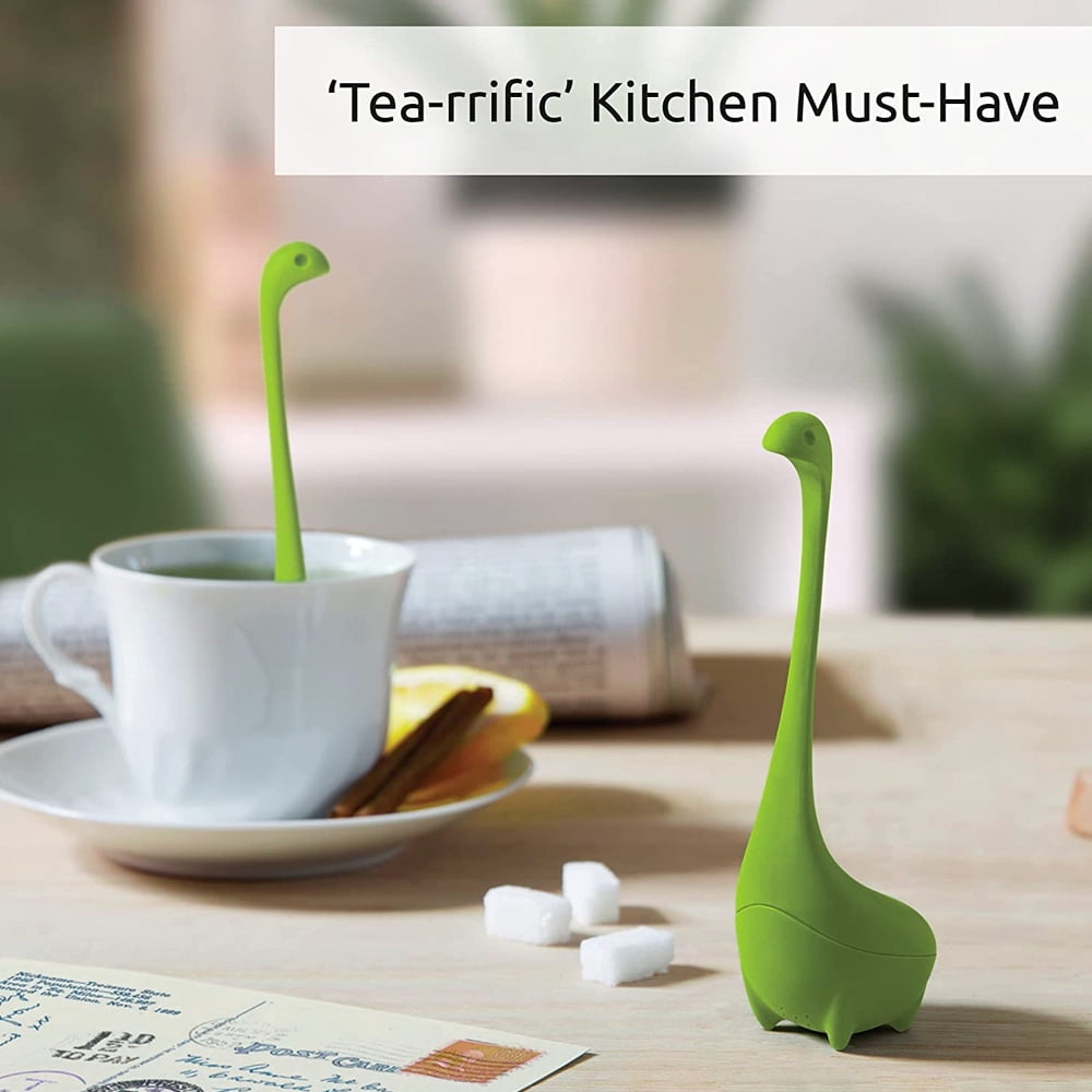 Infuseur à Thé En Silicone Dinosaure Mignon - Sans BPA, Lavable Au Lave-vaisselle, 10x6,6x5cm, Vert/jaune - 6