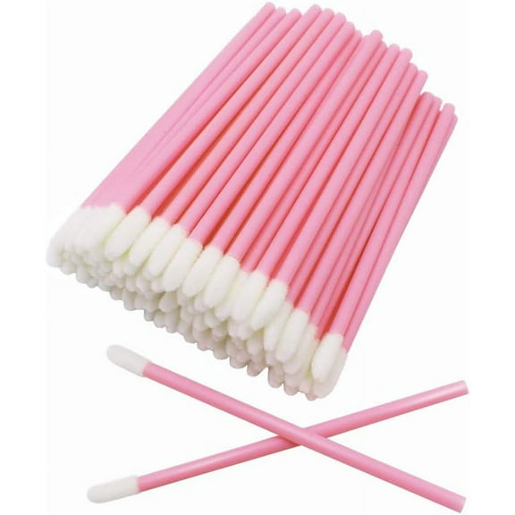100 Pcs Disposable Lip Brushes Make Up Brush Lipstick Lip Gloss Wands Applicator Tool Makeup Beauty Tool Kits Pink