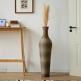 thumbnail image 2 of 39" Tall Floor Vase, Two-tone Hand Woven Rattan Finish, Large Flower Decorative Vase, 2 of 7