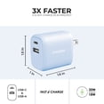 thumbnail image 4 of Liquipel Powertek Pastel Dual USB-A / USB-C Wall Charger - Blue, 4 of 7