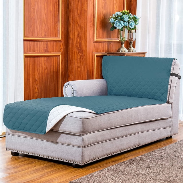 Subrtex Housse de Canapé Méridienne Réversible avec Sangles Élastiques