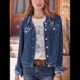 thumbnail image 4 of Chaqueta de Terciopelo de Larga de Color Liso para Mujer, Abrigo Corto Informal con Hebilla y Bolsillos. Azul M, 4 of 5