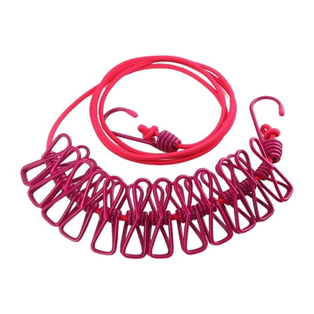 

Portable Camping Clothesline Collapsible With Clip Hanging Rope for Home (G)