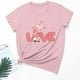 thumbnail image 4 of Camiseta de manga corta con estampado de amor lindo para el día de San Valentín informal para mujer Fridja  gope1679, 4 of 4