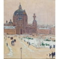 thumbnail image 2 of Carl Moll 15x17 Black Ornate Wood Framed Double Matted Museum Art Print Titled - Karlskirche Im Winter (Church of St. Charles in Winter) (1902), 2 of 5