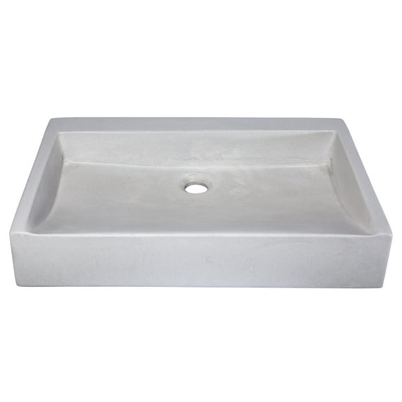 Rectangular Sloped Concrete Vessel Sink - Light Gray