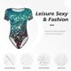 thumbnail image 4 of Fotbe Colorful Rainbow Glitter Body de Mujer con Cuello Redondo y Mangas Cortas, Sin Mangas Ajustado, Suave, Cómodo y Básico-Medium, 4 of 7
