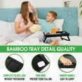 thumbnail image 4 of Artmallle Bed Tray Table with Folding Legs,Bamboo Breakfast in Bed for TV Table, Laptop Computer Tray,Eating,Snack Tray(Bamboo), 4 of 5