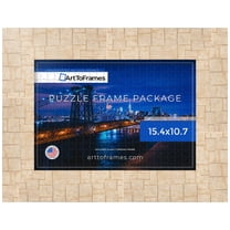 ArtToFrames 15.4x10.7 Inch - 39x27 CM White Puzzle Frame for 300 piece Puzzles.2.94 Inch Custom Wood Puzzle Frames, Casablanca White - Comes with Regular Glass