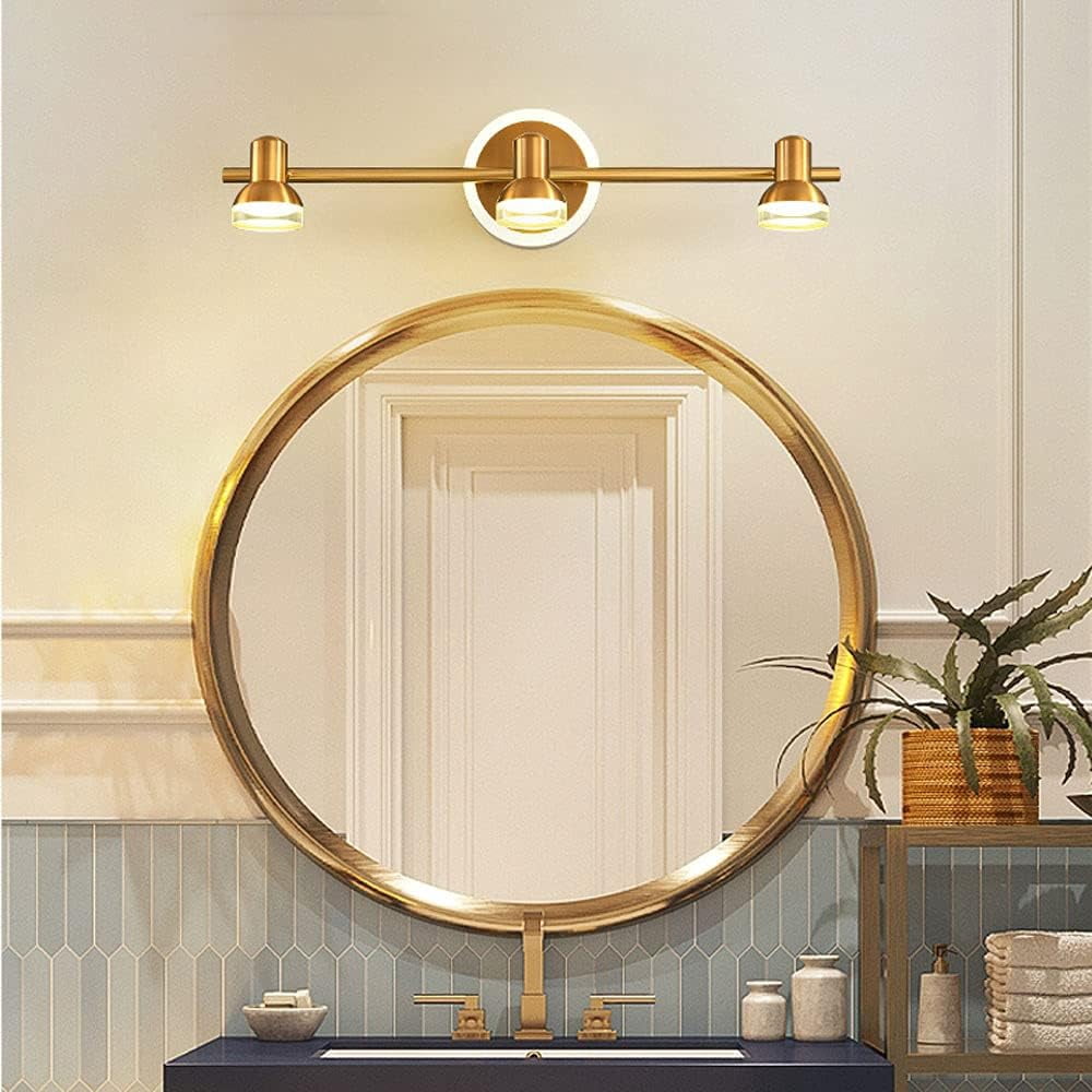 Adjustable Vanity Lighting Fixture LED Bathroom Mirror Lamp, Acrylic Shade Rotating Makeup Mirror Front Light, Bath Vanity Wall Lamps Over Mirror Cabinet for Dressing Table