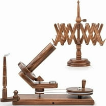 Wooden Yarn Winder and Swift for Crocheting, Knitting | Umbrella Yarn Swift and Ball Winder Combo Large Capacity | Handcrafted Jumbo Wood Yarn Winder from Inanosa - Antique Beechwood (Winder   Swift)