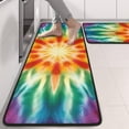 thumbnail image 2 of Kitchen Rugs Sets Of 2,Rainbow Tie Dye Mandala Pattern Anti Fatigue Kitchen Mat Rugs Non Slip Washable,Decorative Kitchen Floor Mats for Kitchen,Sink,Laundry,17"x47"+17"x47", 2 of 5
