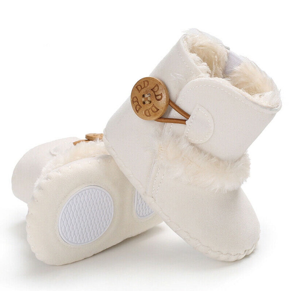 Meeshine Newborn Baby Girls Boys Slippers Warm Fur Infant Toddler Boots Slip On Booties Shoes
