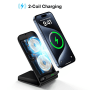 Samsung Wireless Charger Fast Charging Stand Wireless Android Desk Phone Charger Stand for Samsung Galaxy S25 S24 Ultra S24+ S24 S23 FE S22 S21 S20 S10 S9 S8,iPhone 15 Pro Max Plus 14 13 12,Pixel 8 7