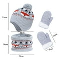 thumbnail image 2 of TEDOYE Toddler Chicminie 3 Pcs/Sets Children Hat Neck Warp Gloves Sets Thickened Print Knitted Heat Retention Windproof Keep Warm Girls Boys Outdoor Scarf Gloves Sets Cozy Wear, L, 2 of 4