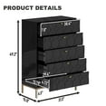 thumbnail image 3 of Clihome Modern Black 5 Drawer Dresser, Chest of Drawers for Bedroom, Storage Cabinet, 3 of 5