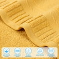 thumbnail image 3 of Superior Venice Ribbed Textured Border Zero Twist 6 Piece Towel Set, Gold, 3 of 10