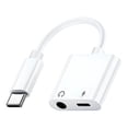 thumbnail image 1 of Adaptador Tipo C a Audífonos 3.5mm y Entrada Tipo C Carga, 1 of 1