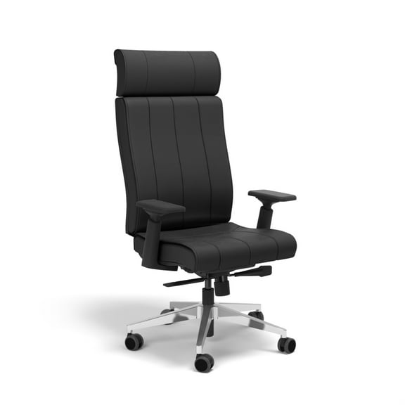Cavil USA Essence Leather Office Chair With Black Finish CVIL1015