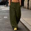 thumbnail image 3 of Liuinsasek Womens Plus Size Sweatpants Casual Loose-fitting Pants High-waisted Wide-leg Fleece-Lined Sweatpants Solid Color Drawstring Elastic Waistband with Pockets, 3 of 9