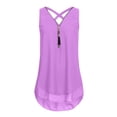 thumbnail image 2 of MSJUHEG Camisole Tops for Women Tank Top for Women Going Out Tops for Women Sleeveless Tops for Women Womens Tops Sleeveless Tank Top Back V Neck T Shirts Tops Polyester Spandex 1PC Top Purple Xl, 2 of 2