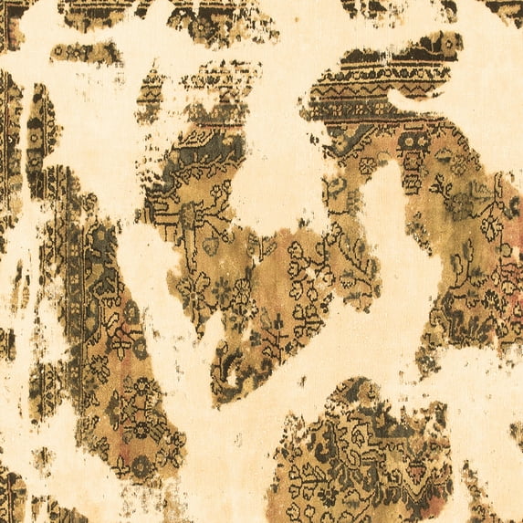 Ahgly Company Indoor Square Abstract Brown Modern Area Rugs, 5' Square