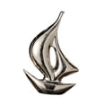thumbnail image 2 of Decoración de barco de vela, estatua de barco de vela, escultura moderna decorativa, estatuilla de para cafetería, escritorio, estantería, Plateado, 2 of 8
