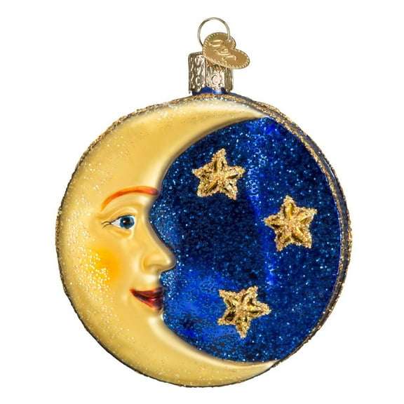 Old World Christmas Outer Space Gifts Glass Blown Ornaments for Christmas Tree Man on The Moon