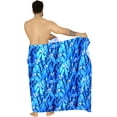 thumbnail image 4 of LA LEELA Men's Pareo Swim Trunk Swimwear Sarong Beach Wrap One Size Azure, Tie Dye Summer Vacation Party, 4 of 5