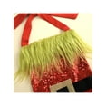 thumbnail image 6 of Seyurigaoka Christmas Kids Girls Sequin Dress, Neck Hanger Plush Collar Backless Dress, 6 of 10