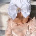 thumbnail image 5 of Baby Newborn Cotton Turban Hat Bowknot Rhinestone Head Wrap Infant Toddler Kids Girl Beanie Cap, 5 of 6