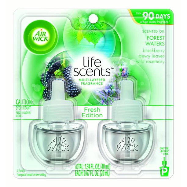 Air Wick Life Scents Scented Oil 2 Refills, Forest Waters, (2X0.67oz