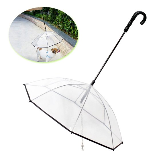 Pet Umbrella Dog Umbrella with Leash Rainproof Snowproof Folding Puppy Doggy Umbrella