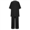 thumbnail image 4 of Conjunto de 2 Piezas para Mujer, Top Brillante, Pantalones Anchos, Traje Informal de Cuello Redondo con Lentejuelas. Negro XL, 4 of 8