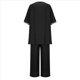 thumbnail image 4 of Conjunto de 2 Piezas para Mujer, Top Brillante, Pantalones Anchos, Traje Informal de Cuello Redondo con Lentejuelas. Negro XL, 4 of 8