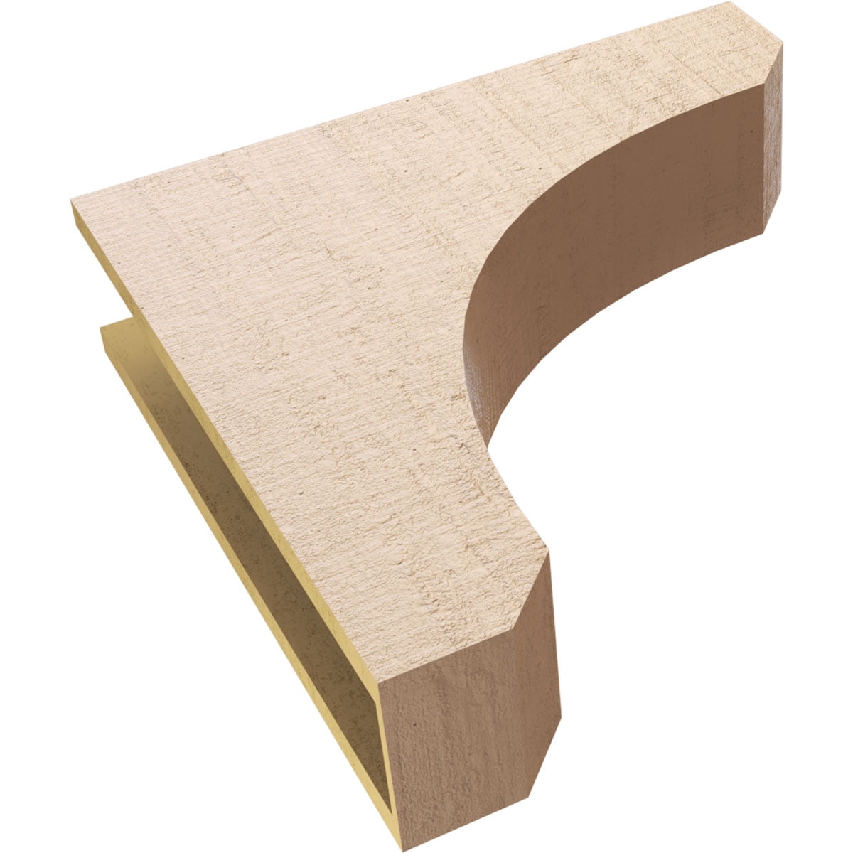 6"W x 24"D x 24"H Thin Legacy Rough Cedar Woodgrain TimberThane Corbel, Primed Tan