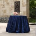 thumbnail image 1 of SquarePie Sequin Tablecloth Round 50 Inch Navy Blue Table Linen for Wedding Birthday Party, 1 of 5